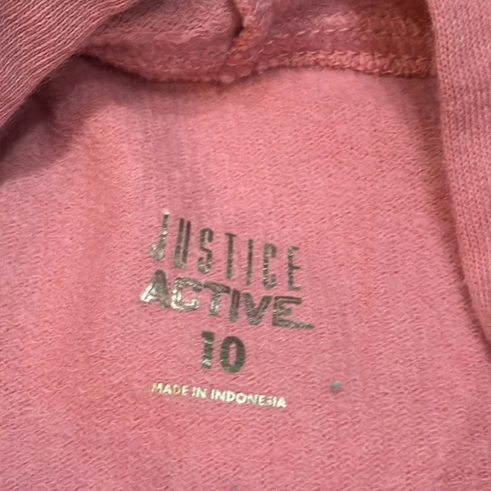 JUSTICE Magical Unicorn Cupcake Hoodie Pink Glitter Raw Hem Sweats | Girls Sz 10